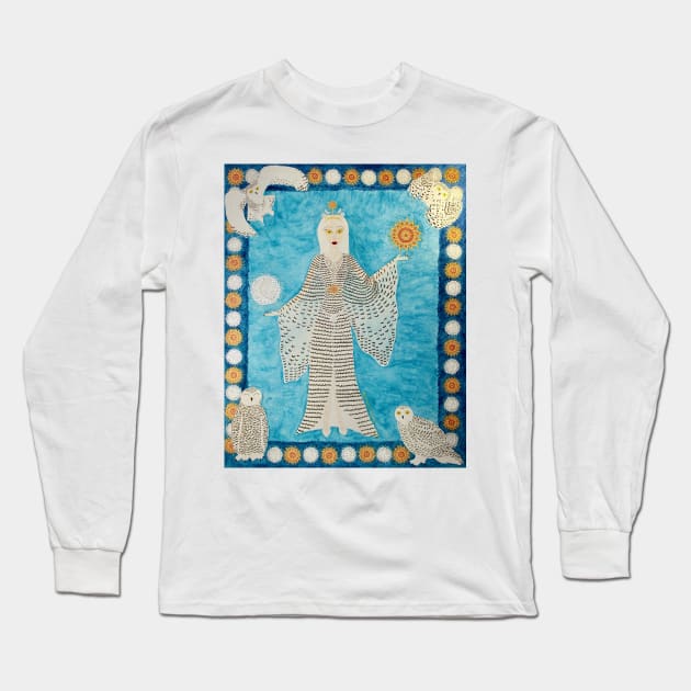 Spirit of the Snowy Owl Long Sleeve T-Shirt by DebiCady